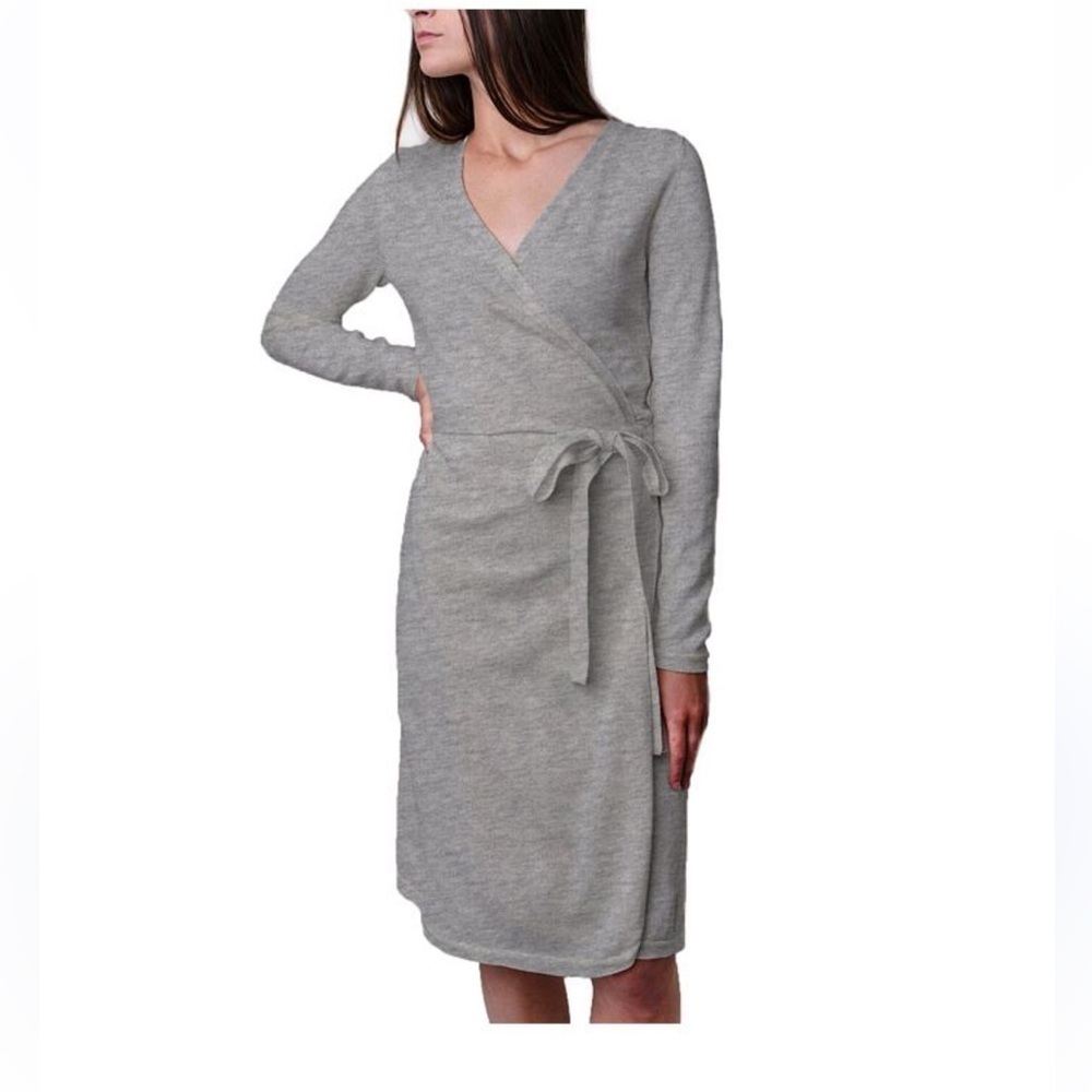 13. Hope & Henry Wrap Sweater Dress Gray